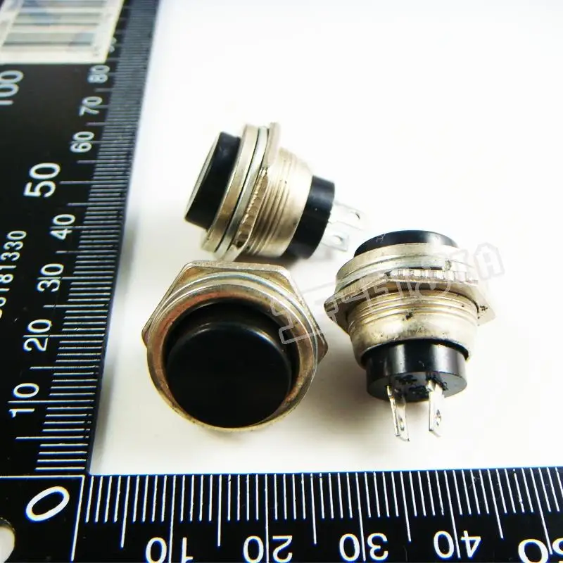 

DS-212 Button color Black 3A/125VAC OFF-ON 2Pin Non Self-locking Push Button Switch (Self reset switch) 100Pcs/lot