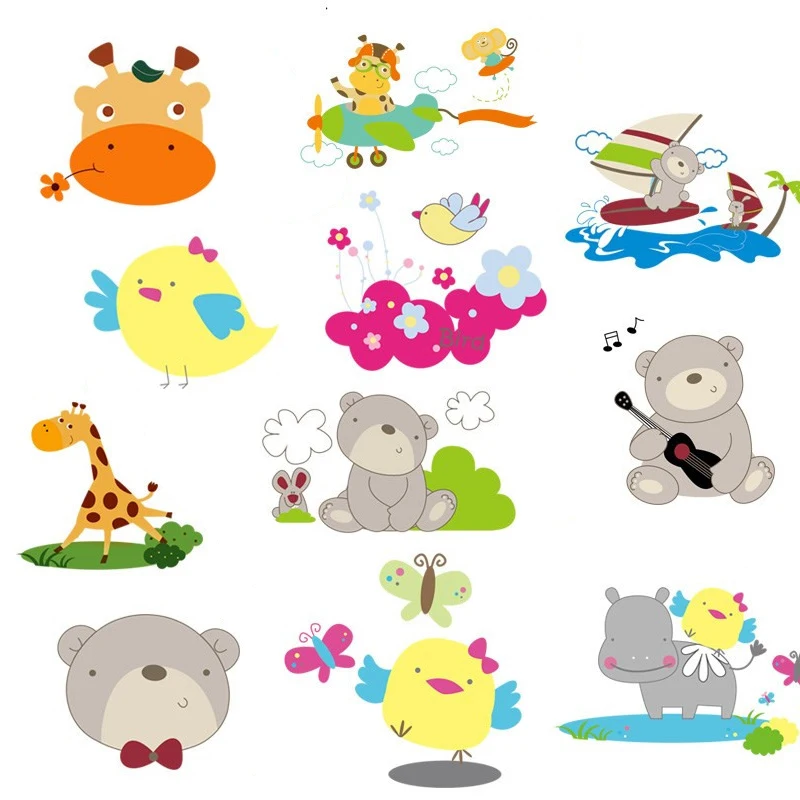 

Animals Heat Transfers Iron On Patches For Jeans T-shirt DIY Craft Stickers Applications For Clothes Decorative Appliques 47026