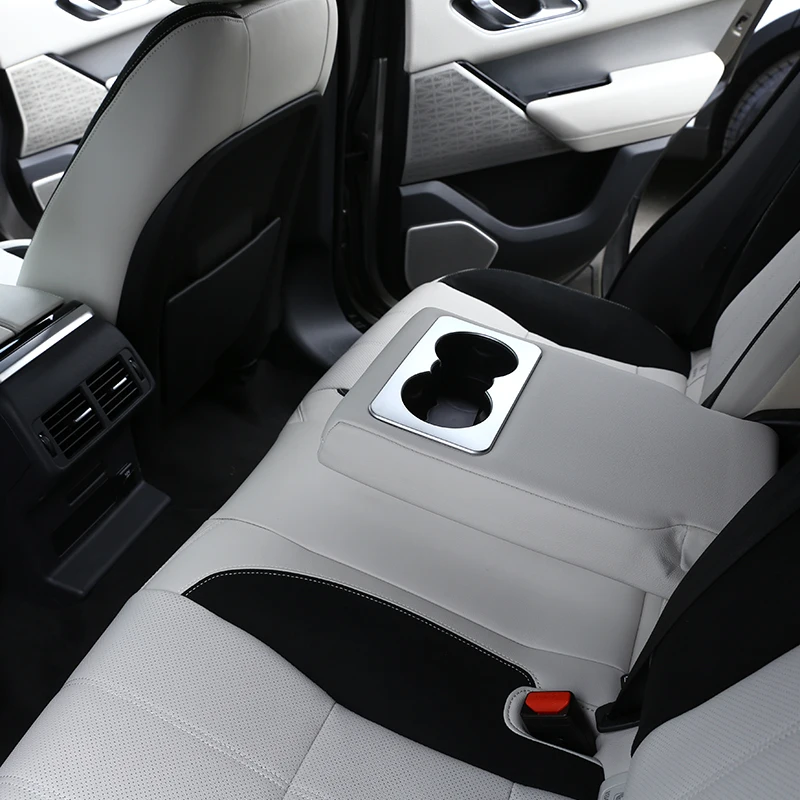 Для Landrover Range Rover VELAR- автомобильный ABS Матовый Серебряный держатель заднего ряда подстаканник Накладка для Range Rover Evoque