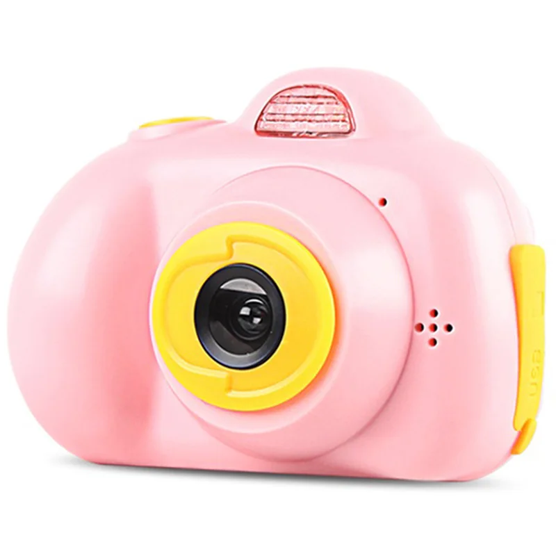 Мини-камера для детей, мультиязычная функция, игра-головоломка, запись жизни, электронная камера, обучающая игрушка, детский день рождения - Цвет: Pink 1080p Single