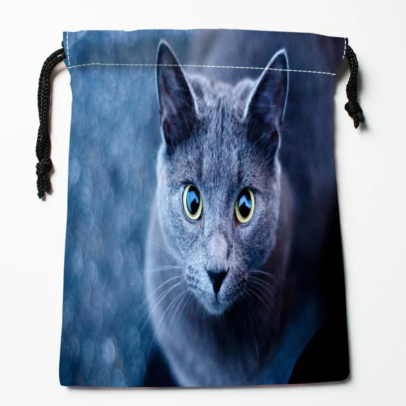 

Best Russian Blue Cat Drawstring Bags Custom Storage Printed Receive Bag Compression Type Bags Size 18X22cm Storage Bags