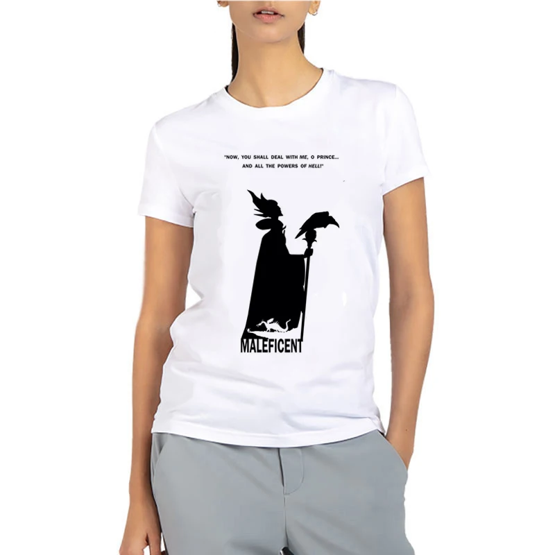 Забавная женская футболка Maleficent Dragon Shirt Witch Camiseta Mujer ворсистая Спящая красавица