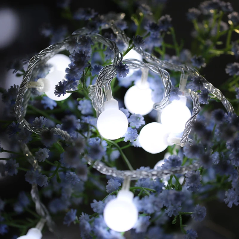 CANSHOU Warm White 2/3/5/10M LED USB Powered Globe Matt Globe Led Christmas Tree String Lights Garden Wedding Home Decor Lights