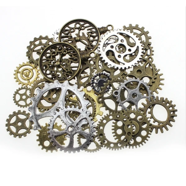 

67 Pack Antique Steampunk Gears Cogs Charms Pendant Clock Watch Wheel for Jewelry Making Supplies, Steampunk Accessories, Craf
