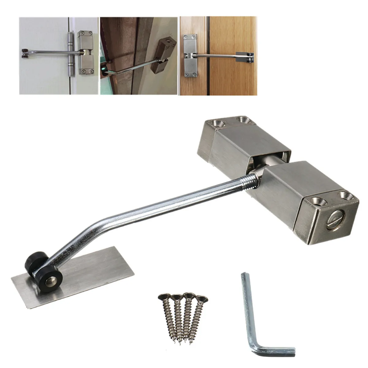 

Steel Automatic Door Closer Spring Security System Adjustable Hinge Hand Doors Household for Fire Rated Door 20-40KG