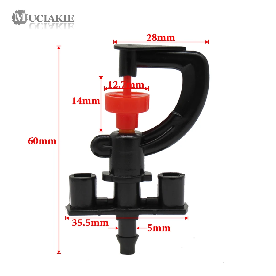 MUCIAKIE 50 шт. садовые растения орошение спрей головка вращающийся G Тип подвеска форсунка микро спринклерное соединение 1/4 шланг