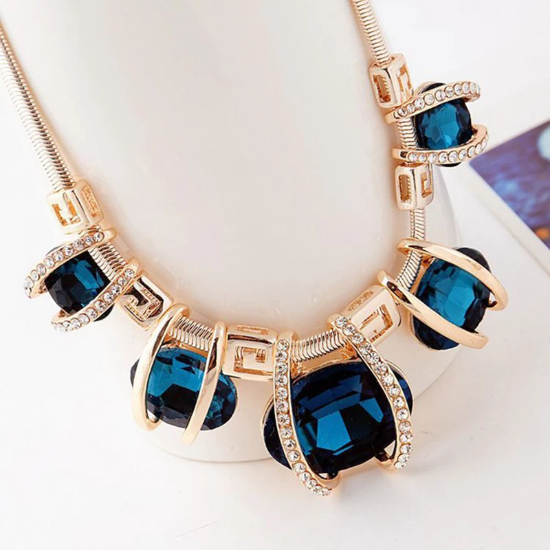 Knock модные короткие дизайнерские женские ожерелье Горячая распродажа! рекомендуется темно-синий ожерелье много стиля