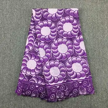 

Elegant Style lilac with purple nigerian lace 100% african lace fabric stoned lace 050 5yards For Wedding party