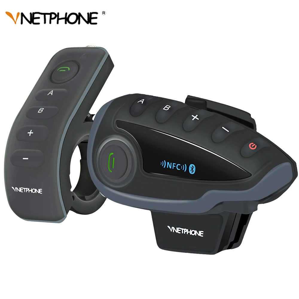 

VNETPHONE V8 Motorcycle Bluetooth Intercom 1200m Standby 10days Intercom Helmet FM NFC Interphone Bluetooth Headset For 5 Riders