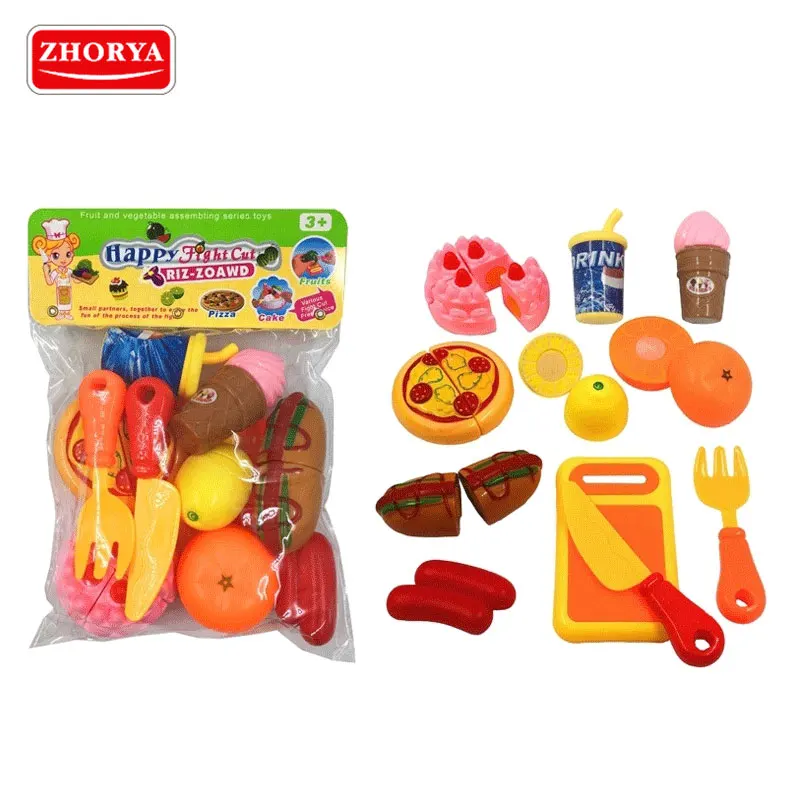 

Zhorya toys 11pcs DIY Pretend Play house toys Cake and Fruit Cutting Kitchen Food Toys for Children and Girls Birthday Gifts