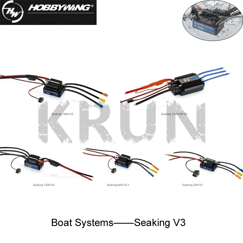 

Hobbywing SeaKing 30A/60A/120A/180A V3 Brushless ESC RC motor ESC 6V/1A/2A/5A BEC untuk RC Boat Electronic speed controller