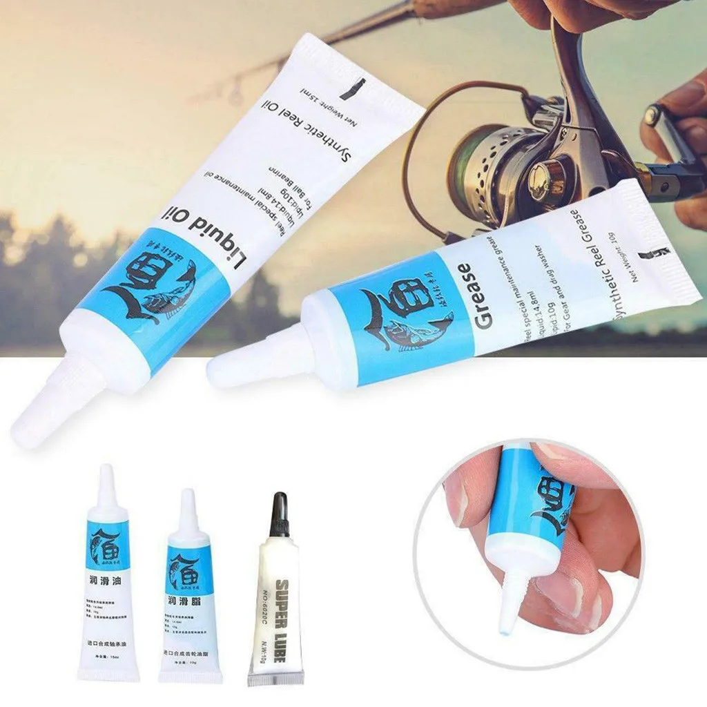 

2019 Newest Maintenance Grease Metal Fluted Disc Lubricating Oil Grease Set of 2 Fishing Reel Bearing Special Lubricant ryobi