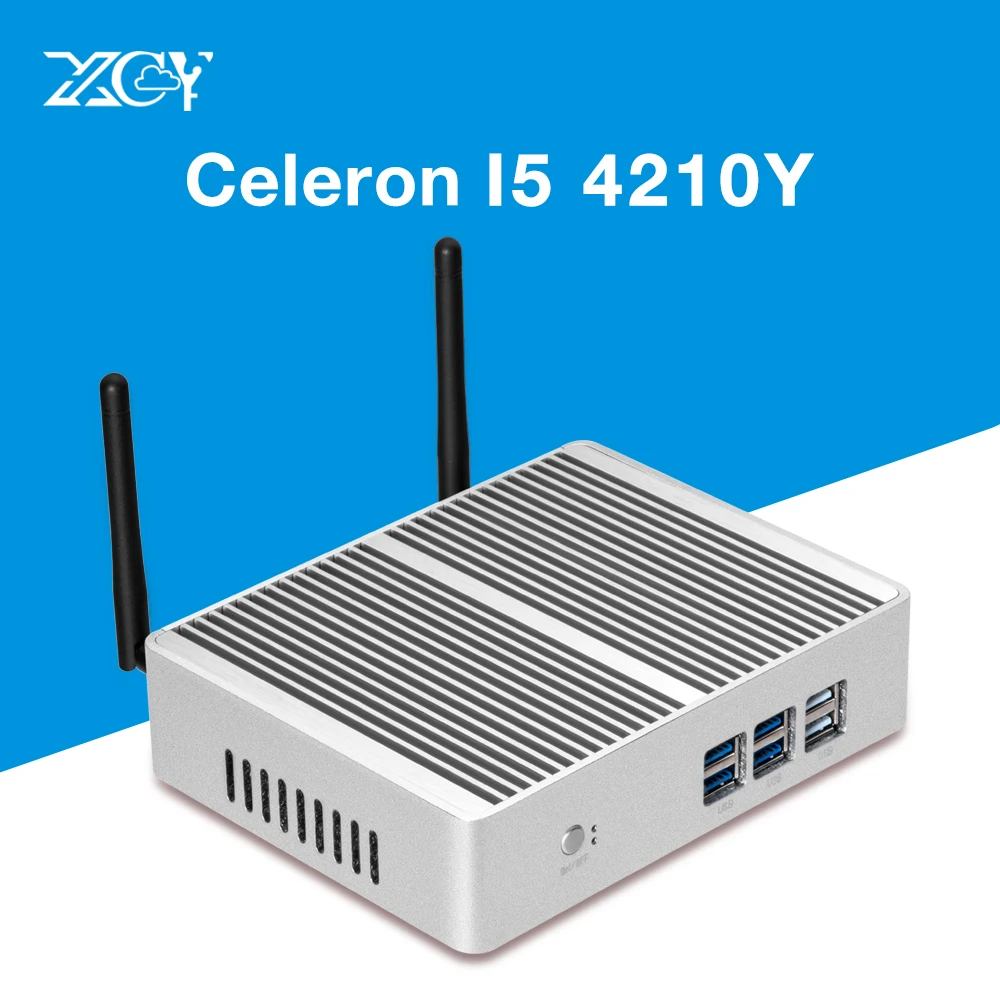 

XCY Windows Mini PC Core i5-4210Y i3 5005U Fanless 480G SSD TV Box HDMI VGA USB3.0 WiFi Thin Client Desktop Computer