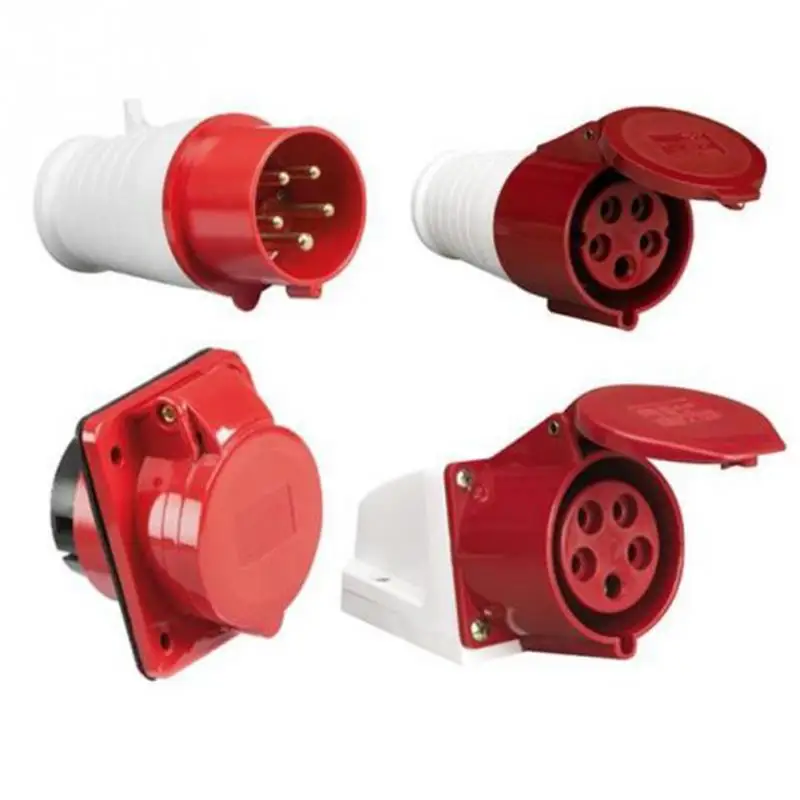 

High Quality 415V 32A 5 Pin Industrial Site Plug And Sockets 2P+E Male/Female Industrial Plug