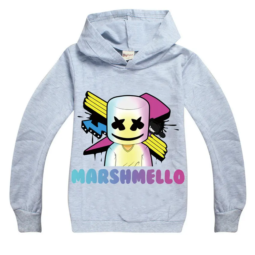 

Children Spring and Autumn Minecraft DJ Marshmello Mask Music Boys and Girls Cotton T-shirt Long Sleeve Hooded Jacket clothing