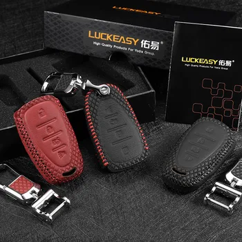 

Car Key Case Cover keychain For Buick Cruze 2015 2017 Malibu 2016 3/4 Button Car Remote Control car key holder genuine leather