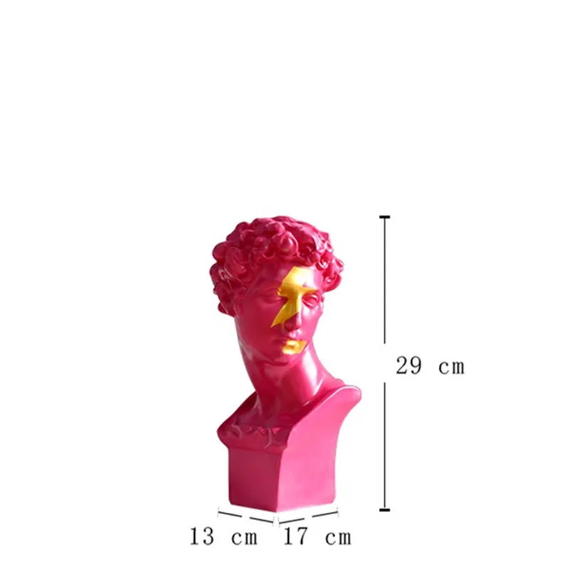 Простая Современная розовая молния Giuliano de' Медичи художественная скульптура статуя ручной работы художественная фигурка Смола ремесла дом украшение R2225 - Цвет: Многоцветный