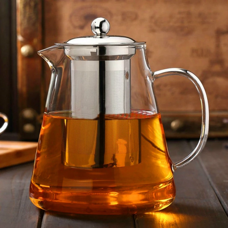5 Sizes Lead Free Borosilicate Glass Teapot With Infuser Strainer Heat Filter Net Green Tea Pot