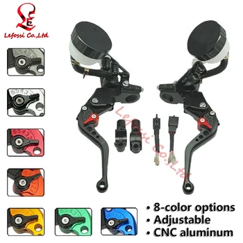 

8 Colors CNC Black 7/8" 22mm Universal Motorcycle Front Brake Master Cylinder Clutch Levers Set Kit Fluid Reservoir 17mm Piston