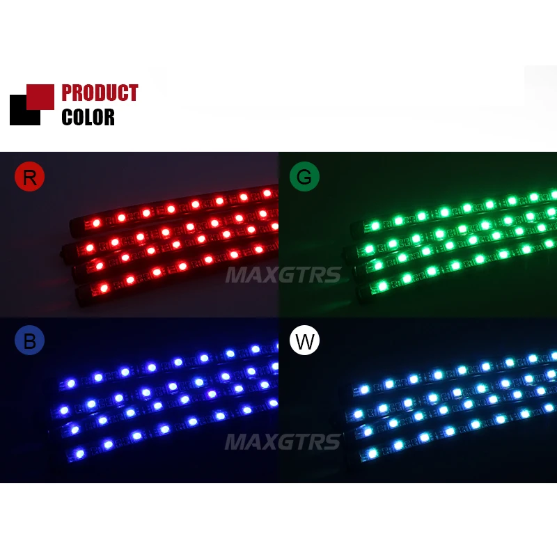 4 шт. 12 SMD дистанционное управление музыкой Красочные RGB светодио дный LED авто Интерьер пол декоративные полосы света Атмосфера лампы стайлинга автомобилей