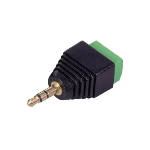 

3.5mm 3ploe Stereo Male Plug to AV Screw Video Balun Terminal Jack Connector