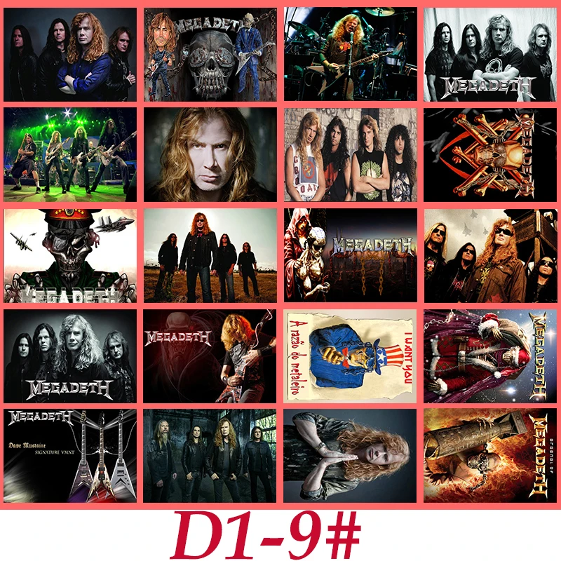 D1-9# Megadeth Классическая серия наклеек 20/шт ПВХ художественная коллекция подарочных настенных наклеек граффити s