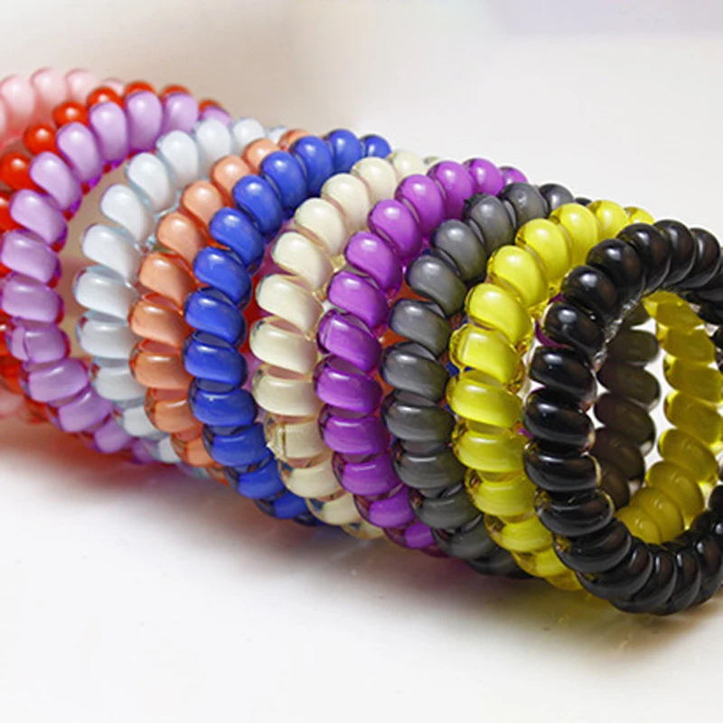

50pcs Donut Bun Maker Hair Accessories Telephone Wire Line Elastic Ponytail Holders Hair Ring Rope Gum Plaiting Hair Ornaments
