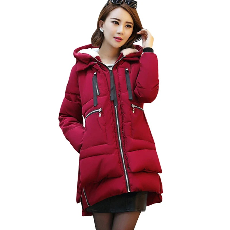 

2019 Fashion Plus size 5XL Thick Parkas Jacket Women Winter Warm Short Style Solid Hooded Down Female Padded Slim Jacket Coats