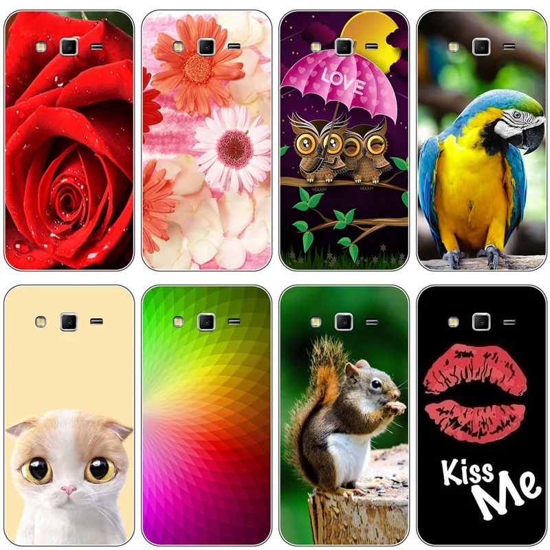 

Soft TPU Phone Cases For Samsung Galaxy Grand 2 G7102 G7105 G7106 G7108 G7109 G7100 G71S SM-G7102 Covers Cat Owl Flower Bags