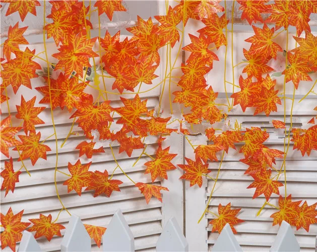 

Artificial Vine Red Autumn Maple Leaf Fake Garland Plants Foliage Garden For Wedding Party Home Decoration