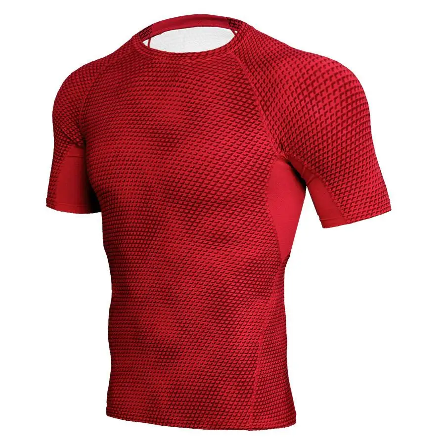 

Summer Men Compression Sports Running Tops T Shirts Training Fitness Gym Bodybuilding Quick Dry Jogging Bodyshaper High Elastic