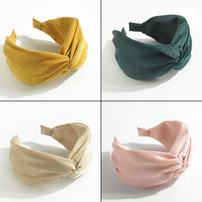 

Women Headband Solid Twist Hairband Turban Bow Knot Cross Hair Bands Vintage Female Hair Band Hoop Headwear Hair Accessories