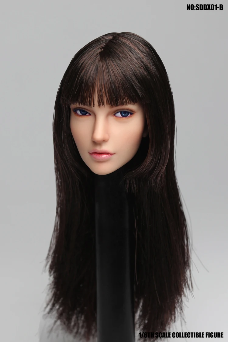 Цена Коллекционная модель в наличии, модель 1 6 года, красивая Европейская девушка, голова, скульптурная, резная модель для 12 дюймов, бледная кожа, ...