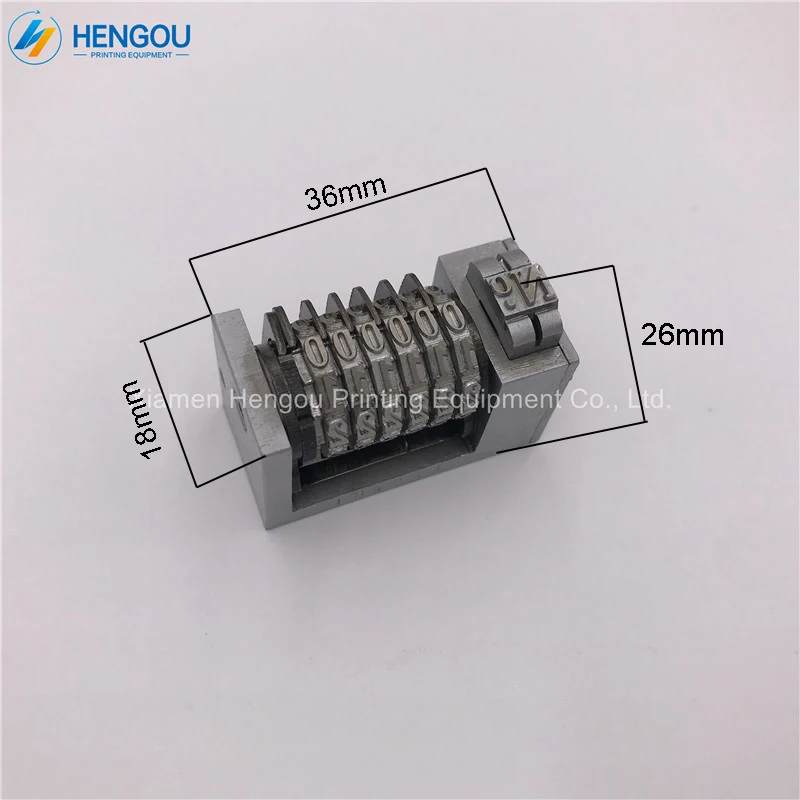 

2 PCS 6 digits Platen printing machine number coding 4X8 Cicero printer, bronzing full steel material forward