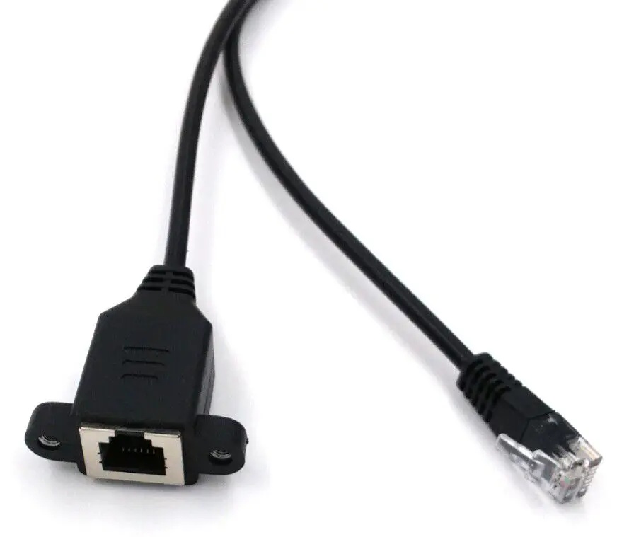 RJ12 6p6c الهاتف تمديد كابل ، 1:1 6P6C الذكور إلى الإناث كابل مع درع العلامة التجارية مصنع المنتج