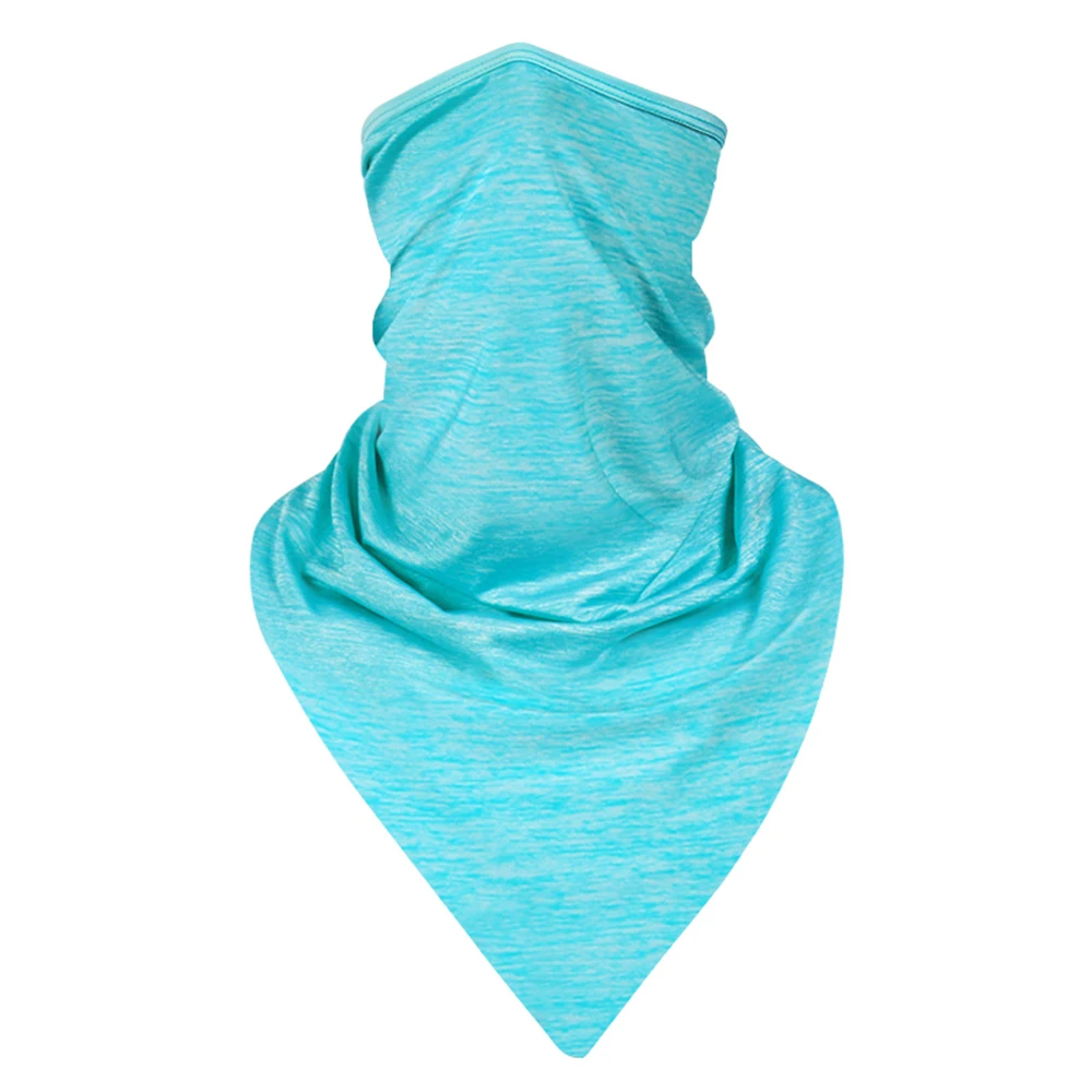 Triangle Sport Scarves Ice Fabric Hiking Scarves Breathable Cycling Bicycle Bandanas Face Mask Camping Runing Headband - Цвет: Небесно-голубой