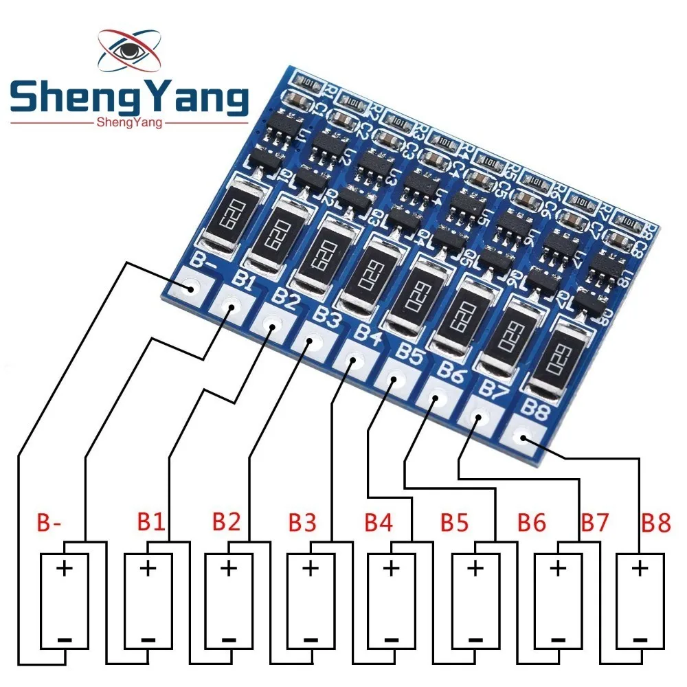 Балансировочная плата ShengYang 8S 4 2 в для литий-ионных батарей 18650 балансировочная с