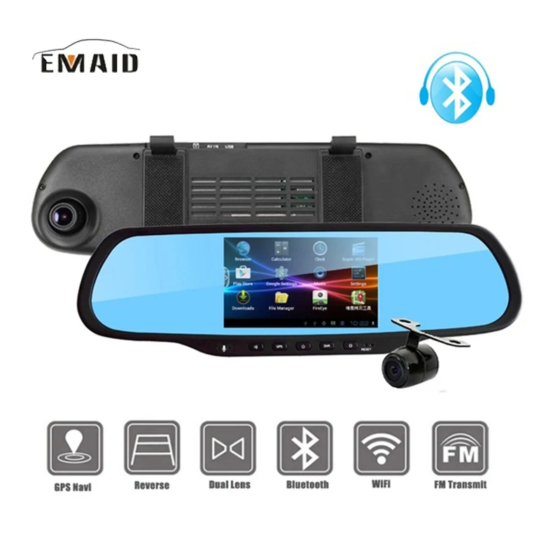Emaid5.0 &quotTouch Dual Cam Автомобильные видеорегистраторы с Оперативная память 8 ГБ