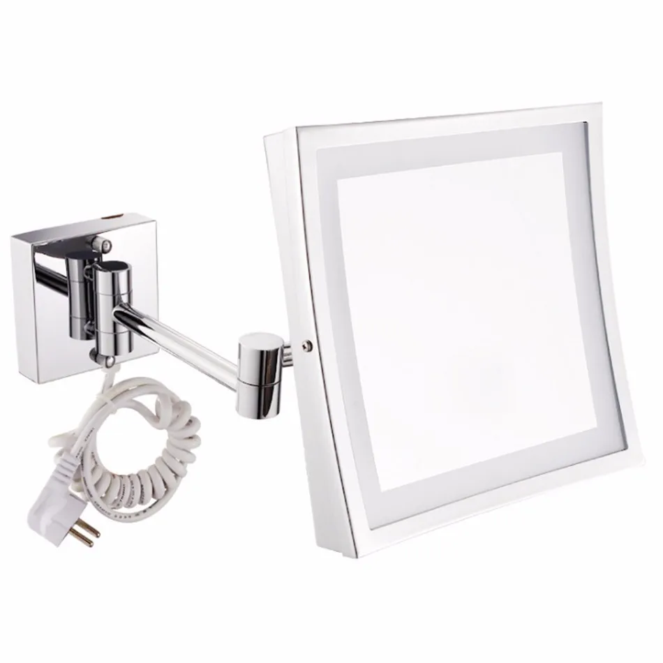 Square 8.5Inch LED Light Wall mounted folding cosmetic ...
