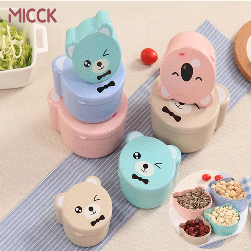 

Micck Lunch Box For Kids Bento Box Eco-Friendly Portable Food Container Tableware Microwavable Picnic School Office Fruit Box