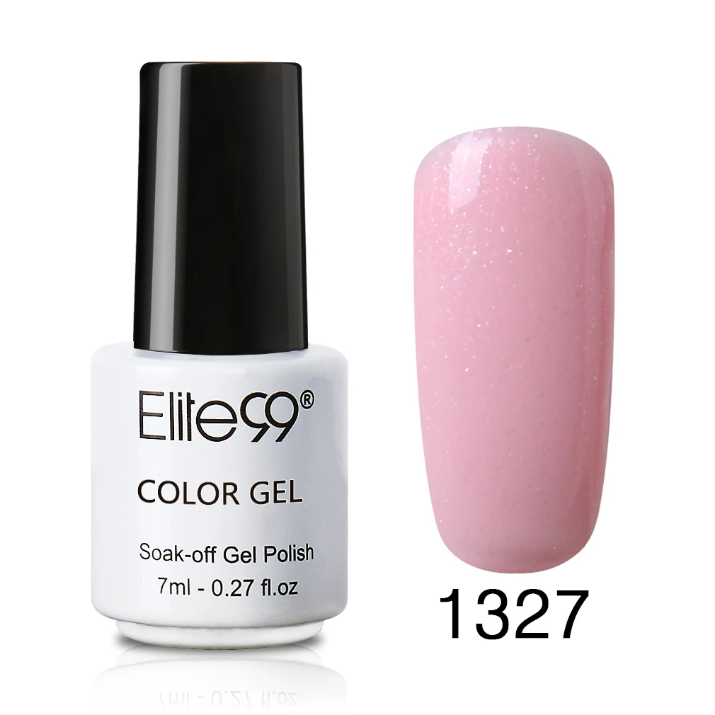 Elite99 7 мл Лак для ногтей великолепного цвета Гель-лак для ногтей Vernis полуперманентный Гель-лак впитывающий лак для ногтей Гель-лак - Цвет: EG-1327 Pearl Pink