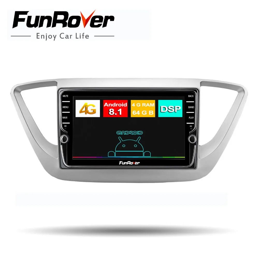 

Funrover 8cores android8.1 2 din car radio multimedia dvd gps player For Hyundai Verna Solaris Accent 2017 2018 SIM Split screen