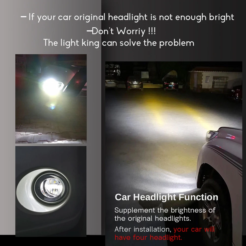  4in1 Car Multifunction LED Fog Light Headlight High Low Beam DRL Intelligent Switch 5000LM 12V For  - 33062651394