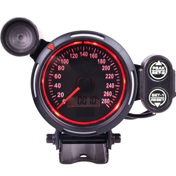 

3.75Inch 80mm KMH/MPH Car Motorcycle Speedometer odometer Digital Gauge for Car Truck Boat 12V tachometer car for bmw e46 e90