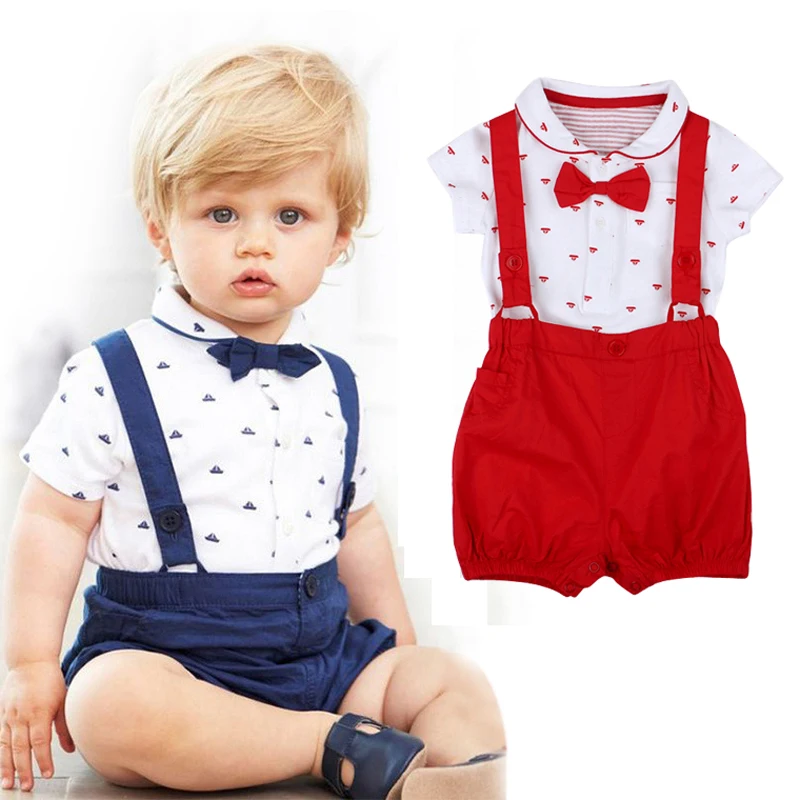 

Baby Boy Clothing Set 2016 Summer Cotton Overalls For Baby Boys Tshirt + Sling Shorts Infant Clothes Romper Kid Clothes DS30