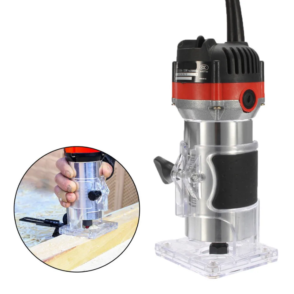 Baratos 1 4   eléctrico Trimmer mano madera Trimmer 530 W eléctrico carpintería Trimmer borde de madera Router