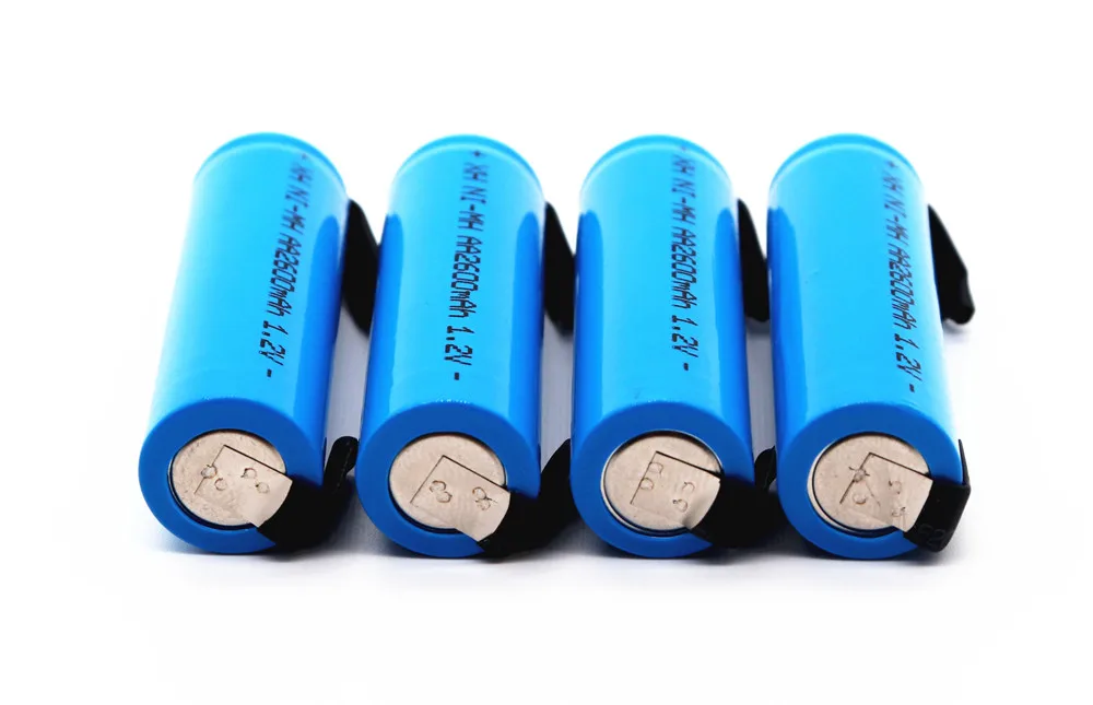 Новинка 1,2 V AA перезаряжаемая батарея 2600mAh 2A nimh аккумулятор с вкладками для электробритва зубной щетки Philips Braun