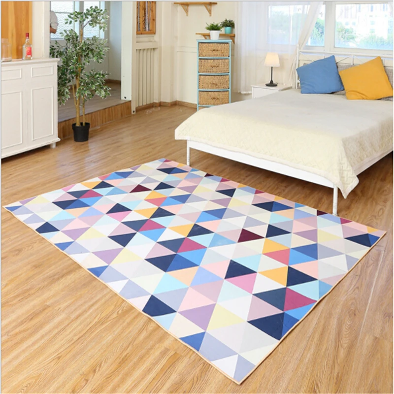 New Modern Plaid Simple Style Delicate Carpets For Living Room Bedroom Carpet Home Rugs Floor