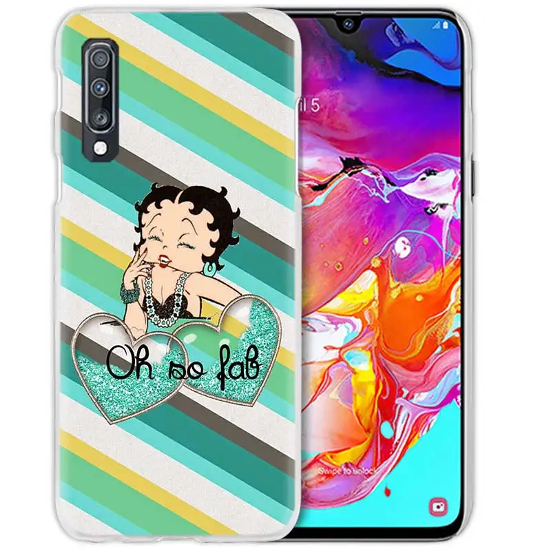 Розовый сексуальный чехол Betty Boop для samsung Galaxy A50 A70 A20e A40 A30 A20 A10 A8 A6 Plus A9 A7 жесткий прозрачный чехол для телефона из поликарбоната