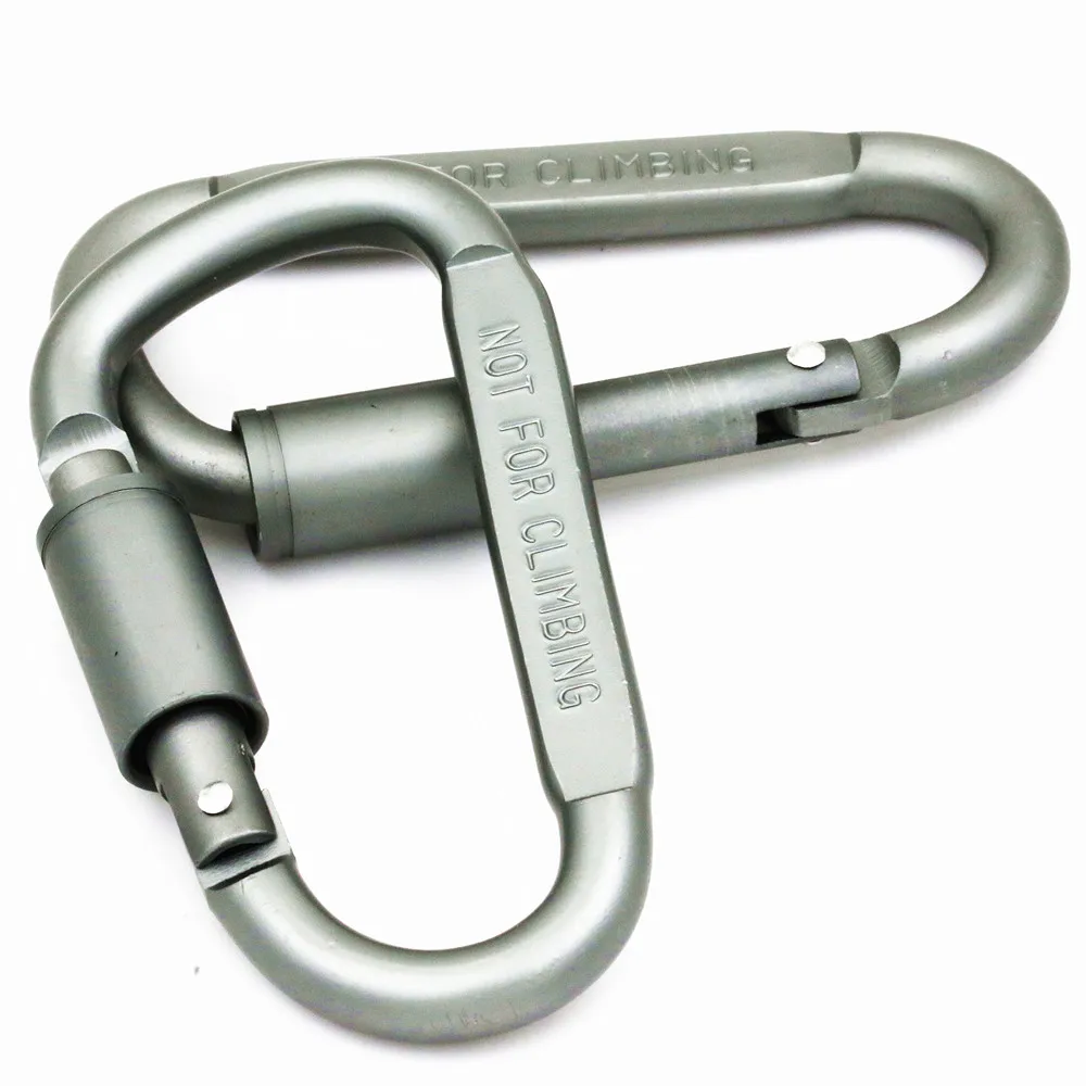 2 Pcs Aluminium Alloy Safety Buckle Keychain Climbing Button Carabiner Camping Hiking Hookin